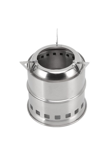 Jzcat Odun Yakma Kamp Sobası, Mini Paslanmaz Çelik Kamp Sobası Altın - Gümüş