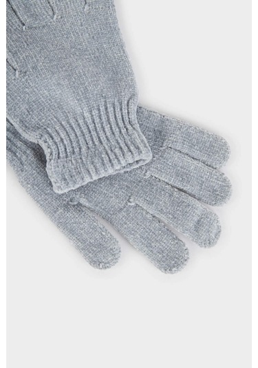 Defacto Kadın Şönil Eldiven F3191ax25wngr2 Gri