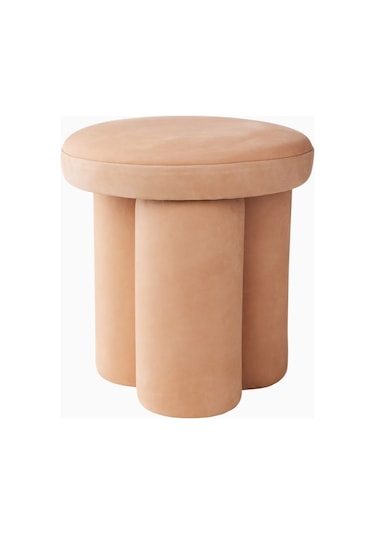 101 Copenhagen Big Foot Bej Nubuk Deri Tabure, Minimalist Modern Tasarım