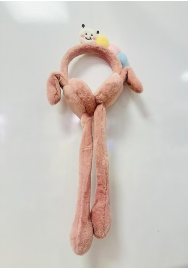 Gala Haretli Sesli Çocuk Tırtıllı Peluş Kulaklık Pudra