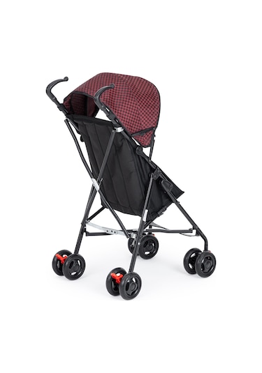 Moony Baby Mb108 Stork Kareli Bordo Baston Bebek Arabası Puset