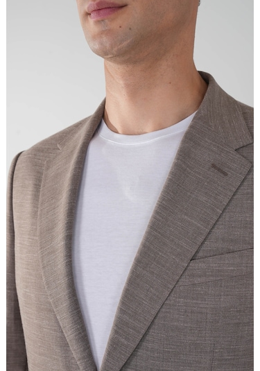 Bisse Erkek Platinum Regular Fit Torba Cep Yün Ceket Bej Pck25y25006 D07 Bej