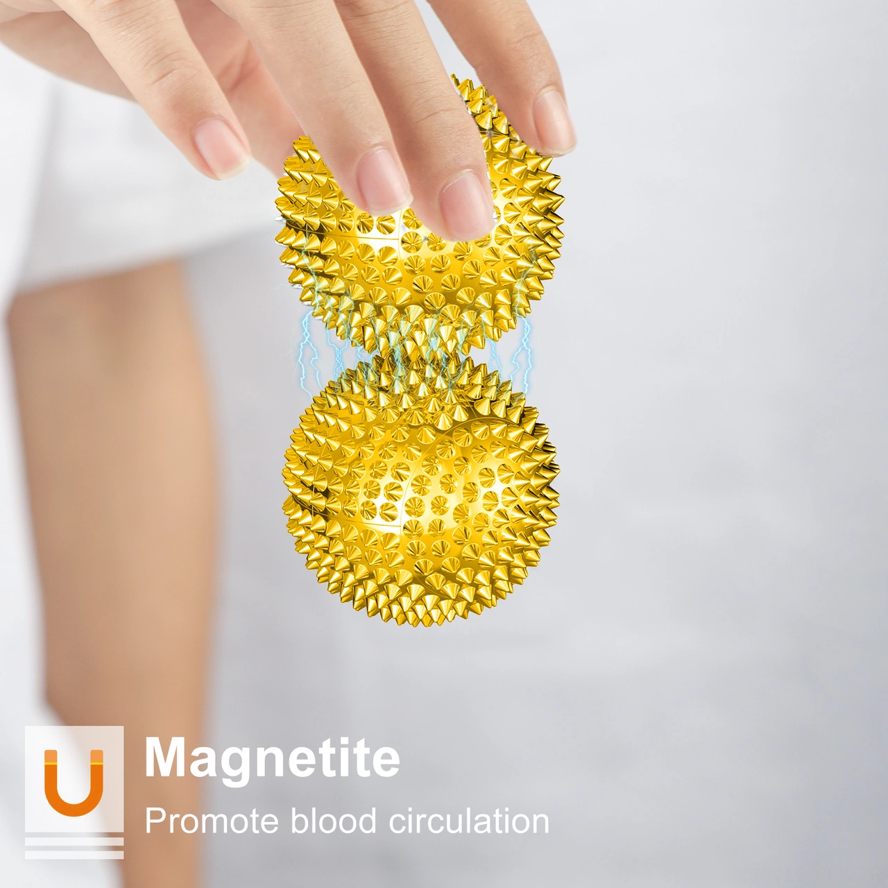 Xindoker 3.2cm Altın Renkli Manyetik Masaj Topları 2 Adet - El, Ayak Tabanı Ve Kas Geliştirme İçin Özel Tasarlanmış Dürtücü Toplar Altın