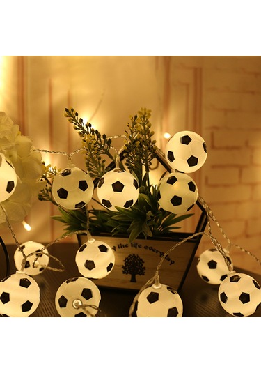 Xindoker Futbol Şekilli Led Işık Zinciri - Dünya Kupası Ve Partiler İçin Dekoratif Asma Aydınlatma