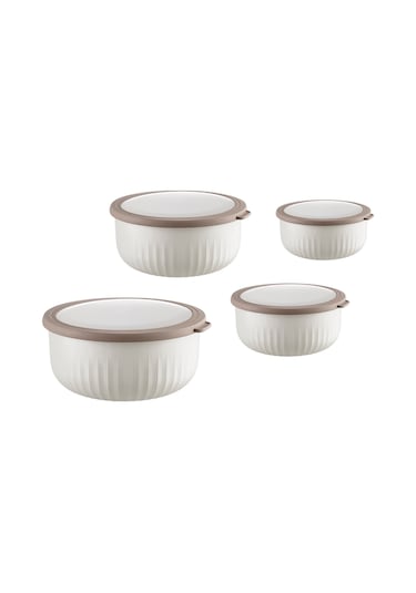 Madame Coco Lucca 4'lü Saklama Kabı Seti - Bej 8684427125014 Ekru