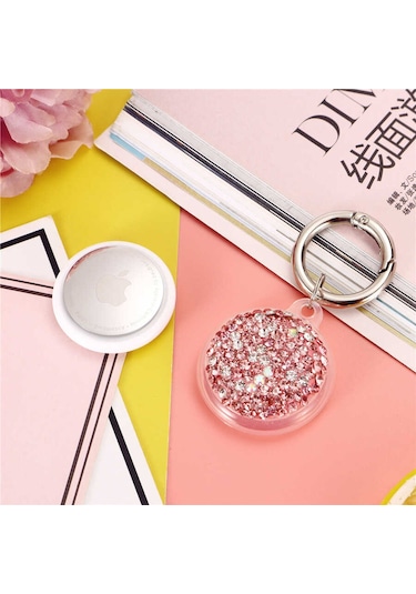 Zore Airtag 03 Uyumlu Silikon Anahtarlık-rose Gold