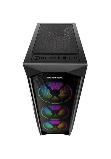 Everest Flat Mesh 4*12Cm Rainbow Fan Tempered Camlı Gaming Oyuncu