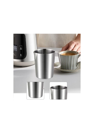 Homyl Paslanmaz Çelik Ölçüm Kabı Dökme 1000ml Ev Mutfak Dıy Kahve Gümüş