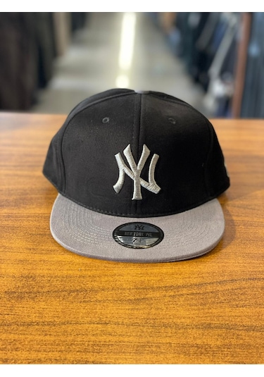 Ny Yankees Siyah Gri Hiphop Snapback Rapper Basket Cap Şapka Siyah - Gri