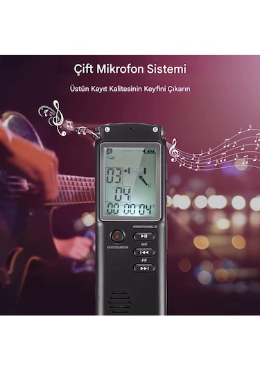 Ultratekno Kb40 32 Gb Premium Led Büyük Ekranlı Profesyonel Ses Kayıt Cihazı Okul Ders Not,toplantı Röportaj