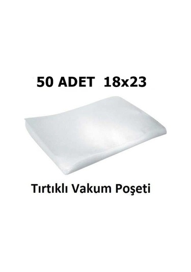 Tırtıklı Vakum Makinesi Poşeti Torbası- 18X23 Cm - 50 Adet