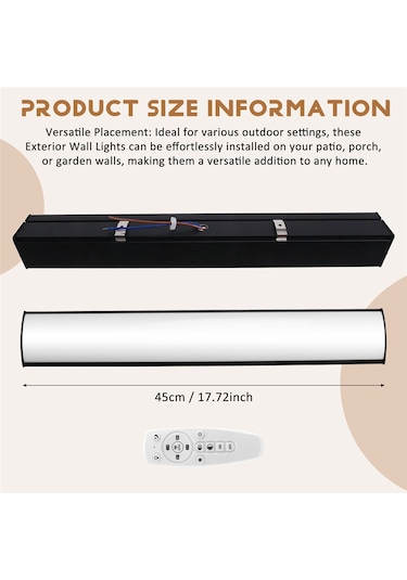 Uzun Şerit Dış Mekan Veranda Duvar Aydınlatmaları Villa Veranda Bahçe Aydınlatmaları Siyah