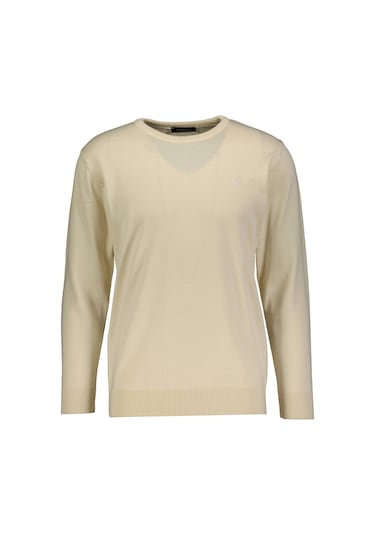 Finesuits Erkek Düz Yünlü Kazak 2422201003.dzoyr Kemik