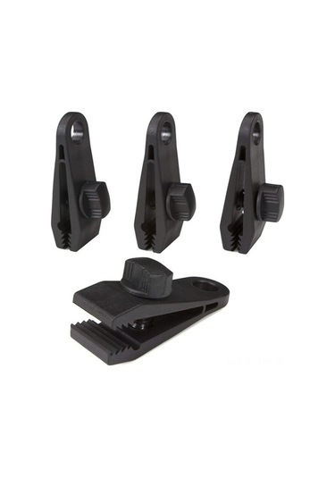 Novahub Yüksek Kaliteli Çadır Klipsleri, Lastik Bantlar Ve D-tipi Metal Tokalar - 30 Parça Set Siyah, Kullanıcı Dostu Tasarım Siyah