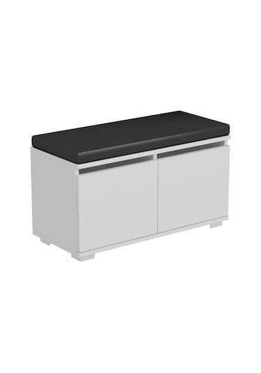 Minar Drago Oturaklı Ayakkabılık Ve Puf - Beyaz