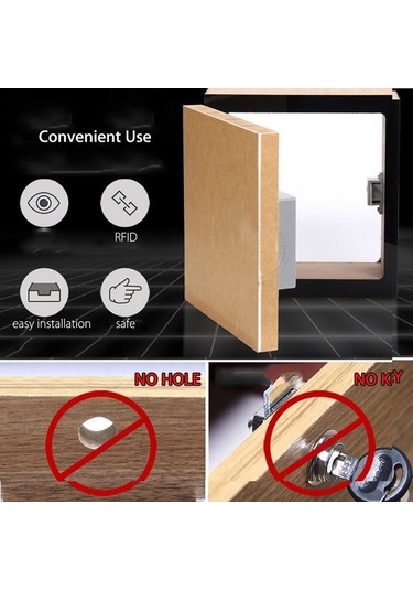 Besthome1 Pil Rfid İç Kart Sensör Kabin Çekmece Akıllı Smartlock Dıy Gizli Dijital Kilit, Deliksiz Ve Gizli