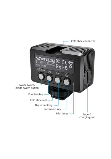 Aumotop D12824-3 Su Geçirmez Dolgu Işığı Rgb Dalış Işığı 2700k-9000k Siyah