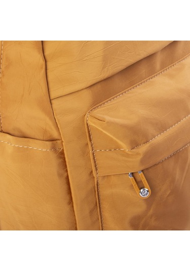 Nas Bag Extra Hafif Su Geçirmez Çok Gözlü Waterproof Unisex Sırt Çantası 30x40 Cm Hardal