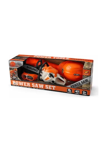 Baretli Ve Gözlüklü Sesli Hızar Seti Oyuncak Power Saw Set