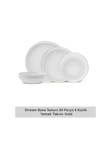 Karaca  Stream Bone Saturn 24 Parça 6 Kişilik Yemek Takımı Gold