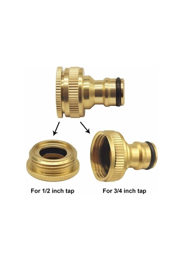 2'li Pirinç Bahçe Hortumu Musluk Bağlantısı, 1/2 Ve 3/4 Dişi Diğer
