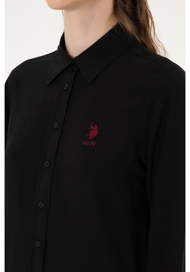 U.s. Polo Assn. Kadın Siyah Gömlek Desenli 50316429-vr046 Siyah