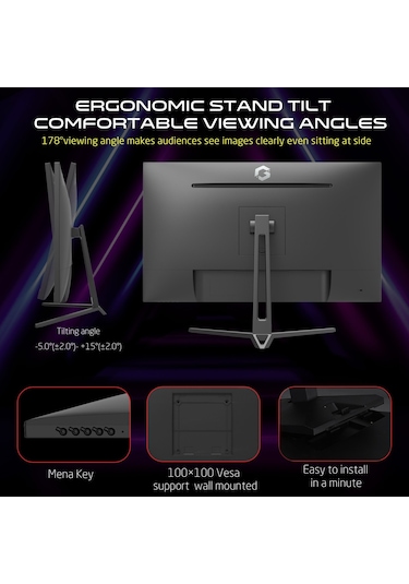 Gameon GOP28UHD144IPS 28" 1 MS 144 Hz IPS 4K Oyuncu Monitörü Siyah