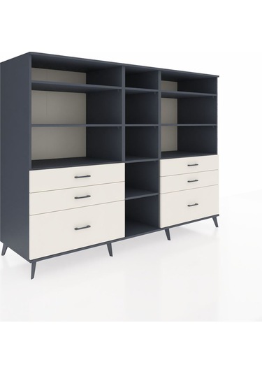 Kronos Dolap 10 Raflı 6 Çekmeceli 220x59x163 Antrasit-antrasit/a Antrasit-antrasit/aytaşı