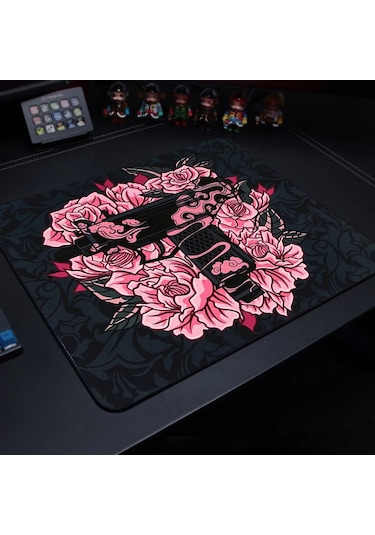 Sevimli Kaplan Desenli Gaming Mouse Pad - Oyun, Dizüstü, Klavye 40x30 Cm Lacivert