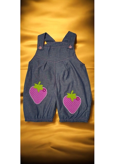 Bebek Kot Askılı Jile Çilekli Desen Renkli