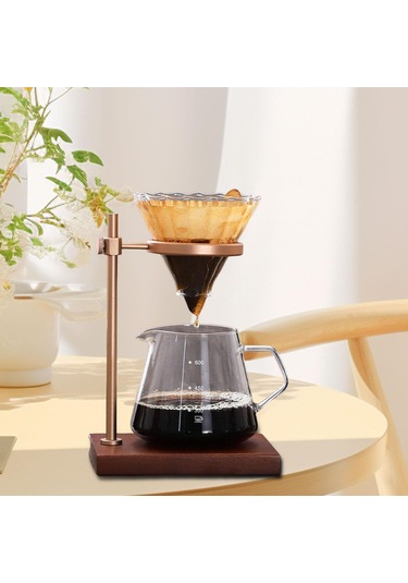 Homyl Kahve Damlatıcı Tutucu Pour Over Standı Taşınabilir Altın, Kahverengi