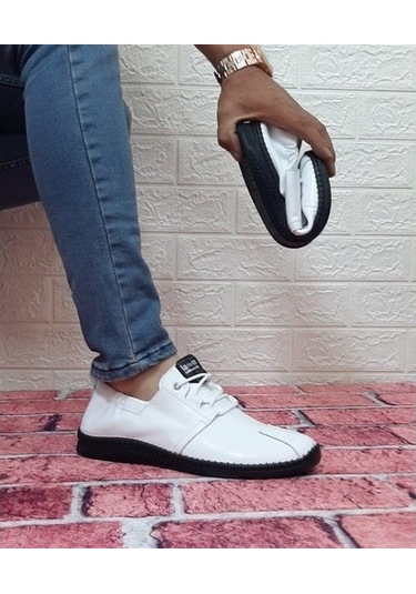 Voyager 5146 Beyaz Içi Dışı Hakiki Deri Ortapedik Erkek Günlük A