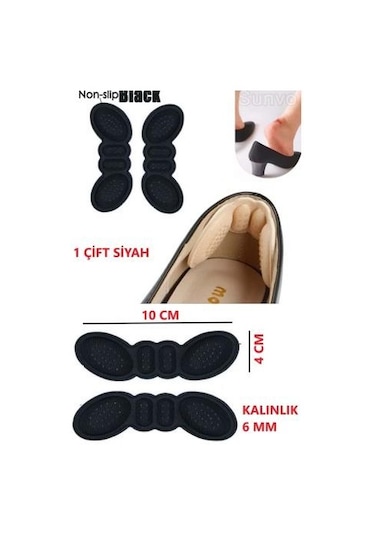 Ayakkabı Daraltan Ped Ayak Topuk Vurma Önleyici Sünger 6 MM Siyah