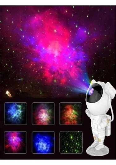 Didadodo Astronot Tasarımlı Kumandalı Projeksiyon Gece L Beyaz, Küçük Boyutlu Beyaz