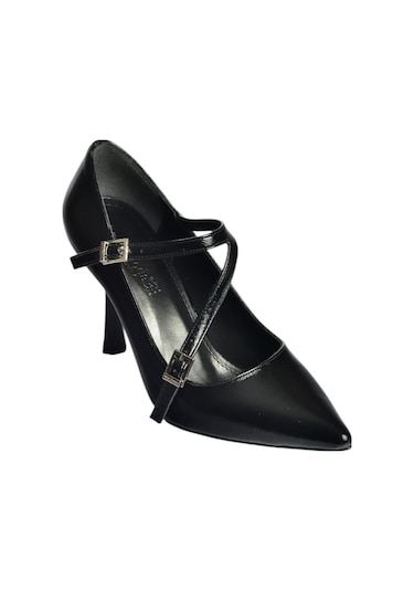 Fox Shoes V820467260 Siyah Rustik Kalın Topuklu Kadın Ayakkabı Siyah