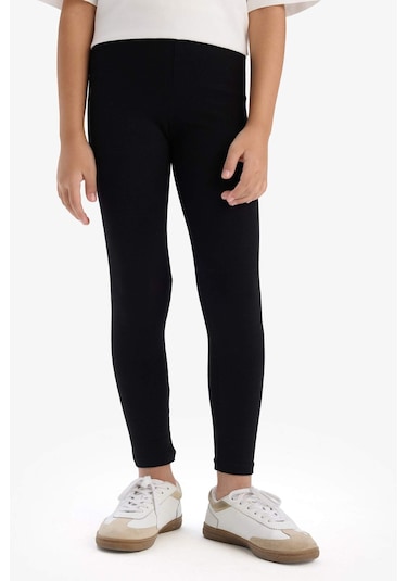 DeFacto Kız Çocuk 2'li Takım Kısa Kollu Baskılı Tişört Tayt E3815A825SMER105 Ekru