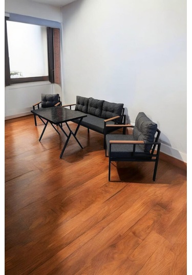 Pimango Pi Elize Bahçe Balkon Mobilyası Antrasit 3+1+1 Ve Perla M Antrasit