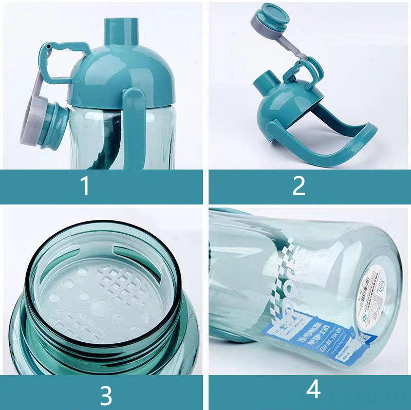 Moveevo Yeşil Spor Su Bardağı 1420ml - Taşınabilir El Tutulu Plastik Kettle, Outdoor, Egzersiz Ve Öğrenci Kullanıma Uygun Çok Renkli