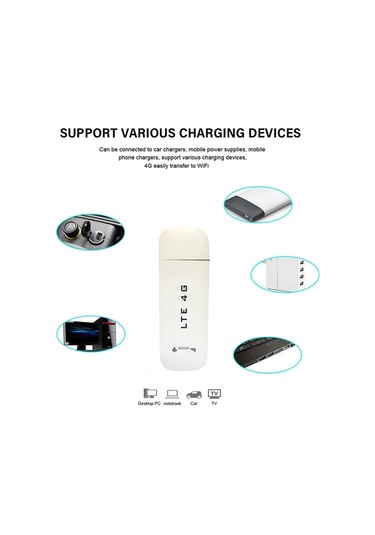 Springsun 150mbps 4g Lte Usb Modem, Sım Kartlı Taşınabilir Wifi Adaptörü, 8 Cihazı Eşzamanlı Bağlanabilir Ağ Aygıtı