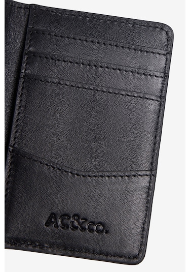 Erkek Sıyah Suni Deri Kartlık Siyah