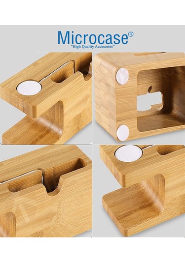 Microcase Watch ve iPhone Uyumlu Bambu Dock Şarj Standı Bd101