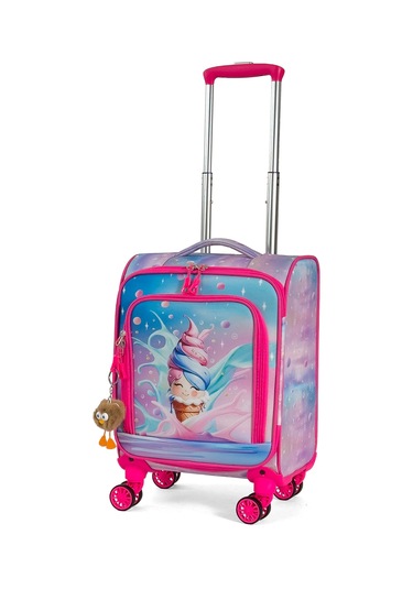 Çocuk Karakterli 4 Tekerlekli Valiz, Eğlenceli Seyahat Arkadaşı - Dondurma Dondurma