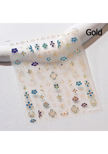1 Adet Vintage Altın Çiçek Yüksek Kalite 5d Kabartmalı Nail Art Çıkartmaları Nail Art Gravür Dekorasyon Moda Kaymak Tırnak Çıkartmalar Amy Green