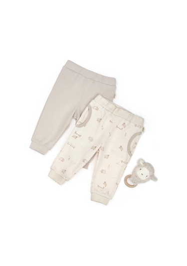 Bebek 2li Pantalon %100 Organik Pamuk , Bebek - Yenidoğan- Csy8180 Krem