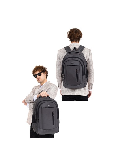 Dada 05 Gri Laptop Sırt Çantası 14-15,6 İnç Usb Aparat Ortopedik Sırt Darbe Emici Koruma