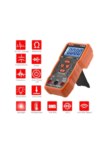 Njty T21g 6000 Sayım Mini Akıllı Gerçek Siyah&turuncu Multimetre