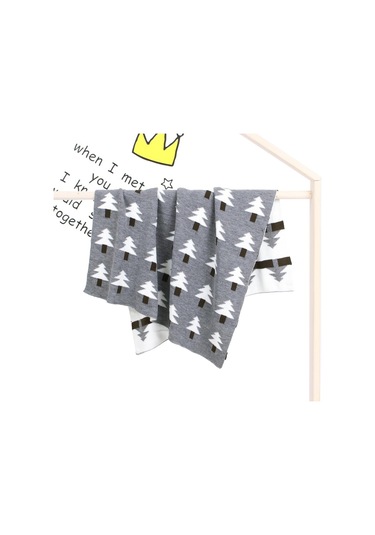 Sones Bebek Örgü Noel Ağacı Kucaklama Battaniyesi Şal Örtüsü Gri