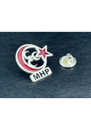 Mhp Üç Hilal Ayyıldız Lı Gümüş Yaka Rozeti Gümüş