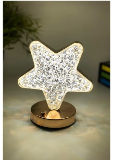 Dekoratif Yıldız Masa Lambası Usb Şarjlı Led Gece Lambası