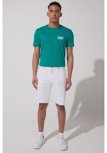 Regular Fit Normal Kesim %100 Pamuk Normal Bel Beyaz Jean Kot Şort L23163100 Beyaz